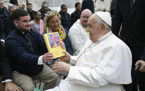 Teacher of RE, Mr. White, meets Pope Francis