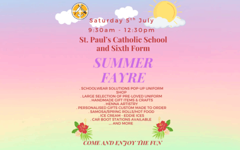 Summer Fayre - Saturday 5th July, 9:30am-12:30pm