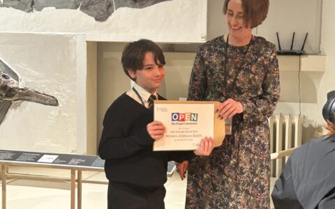 Year 7 student William, wins the Attenborough Award
